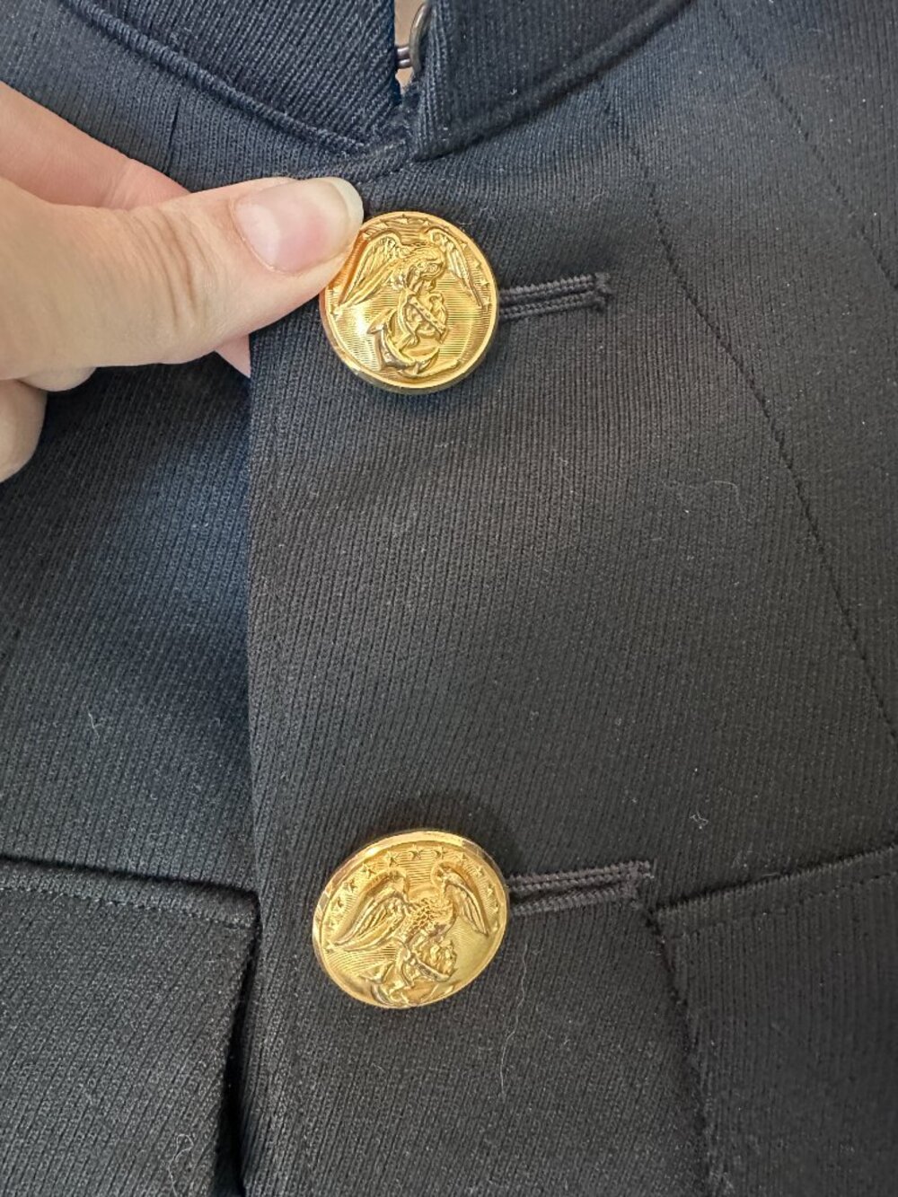 Vintage USMC Marines Military Dress Jacket Gold Button Belted Men XS/S Women S/M - Picture 3 of 15